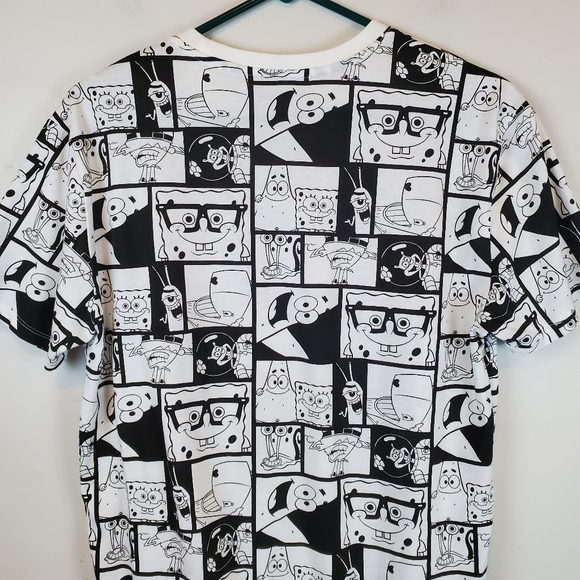 Nickelodeon SpongeBob square pants Short sleeve T shirt M Comic Strip Blocked - Picture 4 of 6
